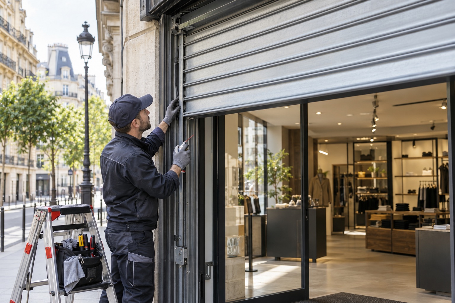 Entretien de rideau métallique à Paris