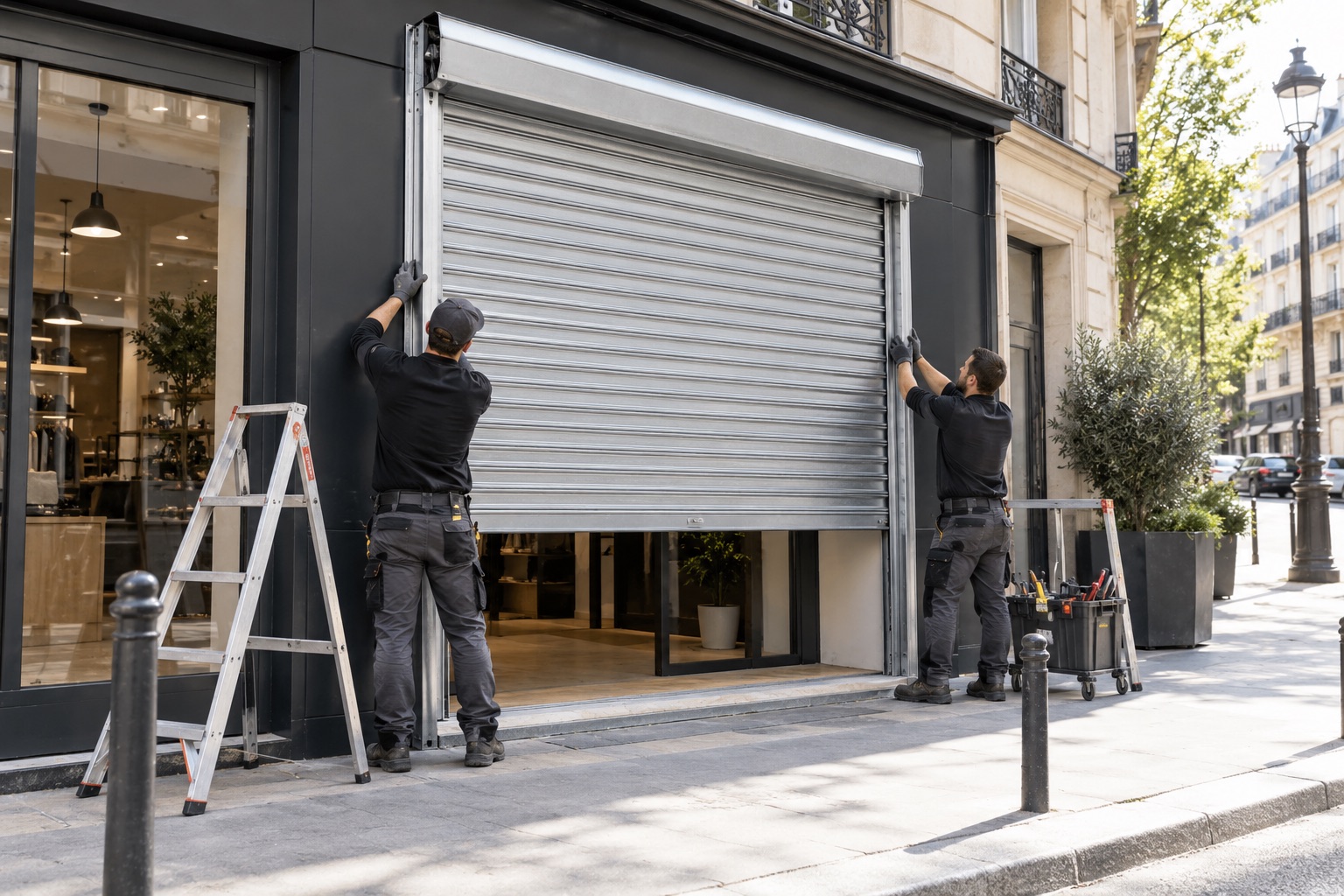 Installation d'un rideau métallique à Paris